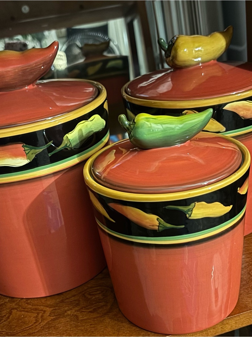 Vintage Clay Art "Jalapeno" Ceramic Canister Set